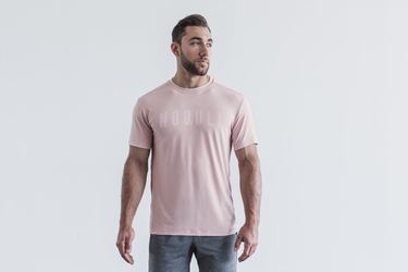 Nobull Men's T Shirts Rose | Australia (LX4812)